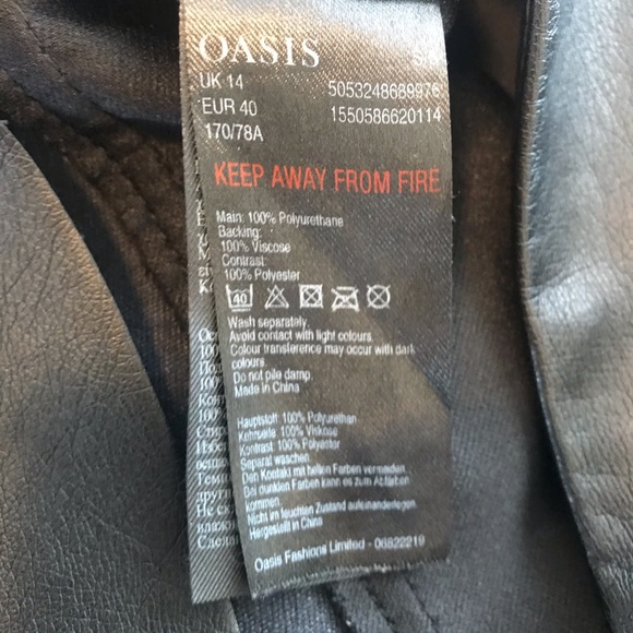 OASIS Women Black Leather mini Skirt SZ 6 Uk 14 - Picture 7 of 7